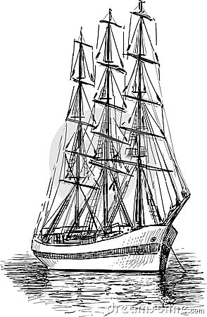 Sailing ship Vector Illustration