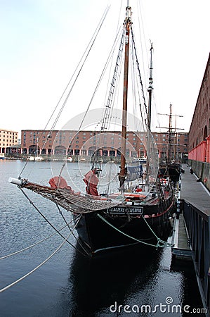 Sailing ships at the albert dock liverpool Editorial Stock Photo