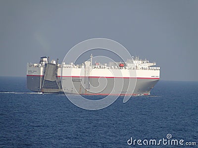 Sailing ships in the strait of malacca Editorial Stock Photo