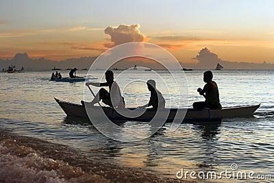 Sailing and sunset Editorial Stock Photo