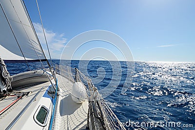 Sailing yacht in action Stock Photo