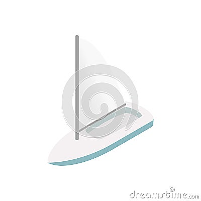 Sailing yacht isometric 3d icon Vector Illustration