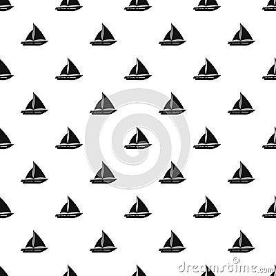 Sailing yacht pattern, simple style Vector Illustration