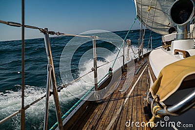 Sailing. Yachting. Luxury Lifestyle. And dangerous Stock Photo