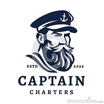 Sailor captain logo icon Vector Illustration