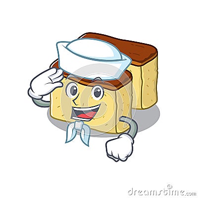 Sailor castella cake isolated in the cartoon Vector Illustration