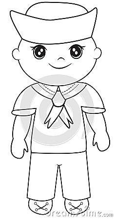 Sailor coloring page Stock Photo