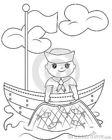 Sailor coloring page Stock Photo