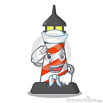 Sailor lighthouse character cartoon style Vector Illustration