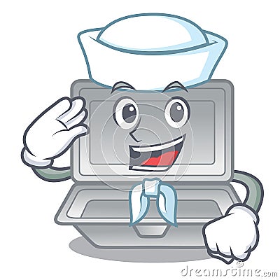 Sailor open styrofoam in the cartoon shape Vector Illustration