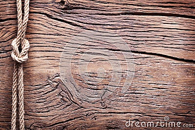 Sailor's knot over wood. Stock Photo