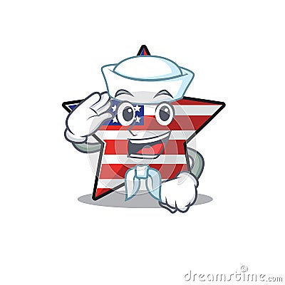 Sailor usa star isolated with cartoon shape Vector Illustration