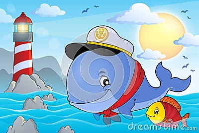 Sailor whale theme image 3 Vector Illustration