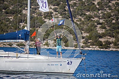 Sailors participate in sailing regatta 16th Ellada Editorial Stock Photo