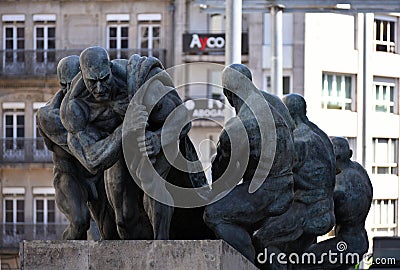 The Monument to work. Vigo. Spain. Editorial Stock Photo