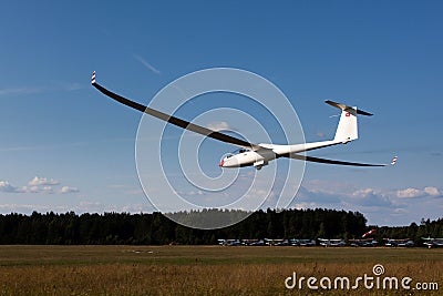 Sailplane on final glide Stock Photo