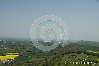Sailplane, gliders in flight. Stock Photo