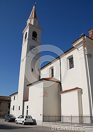 Saint Agnes Church With Sundial in Aiello Stock Photo