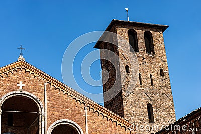 Saint Ambrogio Basilica in Romanesque style - Milan Italy Stock Photo