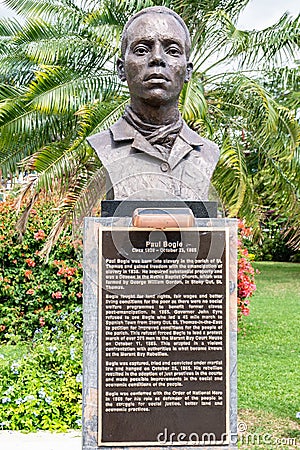 Statue/Sculpture of Jamaican National Hero Paul Bogle Editorial Stock Photo