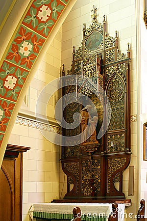 Saint Anne`s altar at Franciscan Church of St. Francis of Assisi in Zagreb Editorial Stock Photo