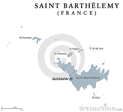 Saint Barthelemy political map Vector Illustration