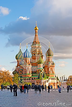 Saint Basil Cathedral on the Red Square in Moscow Editorial Stock Photo