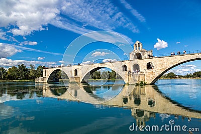 Saint Benezet bridge in Avignon Editorial Stock Photo