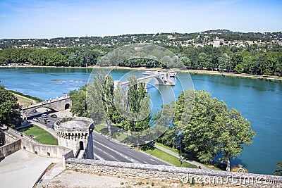 Saint Benezet bridge, Avignon, France Editorial Stock Photo