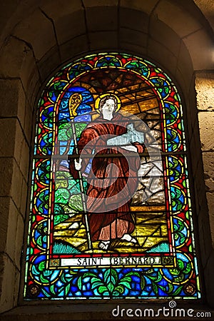 Saint Bernard beveled glass Stock Photo