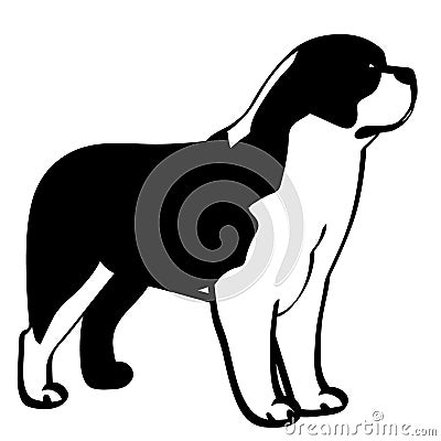 Saint bernard dog vector eps Hand drawn, Vector, Eps, Logo, Icon, silhouette Illustration by crafteroks for different uses. Vector Illustration