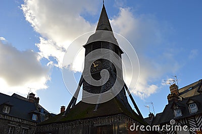 Saint Catherine`s Catholic Church, Honfleur, France Editorial Stock Photo