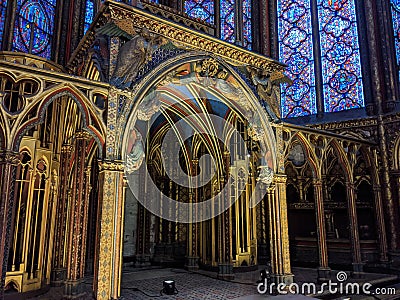 Saint Chapelle church captured in Paris, France Stock Photo