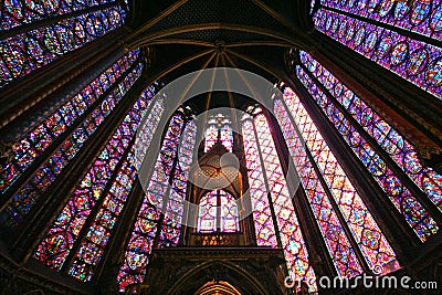 Saint Chapelle Upper Chapel - Paris Stock Photo