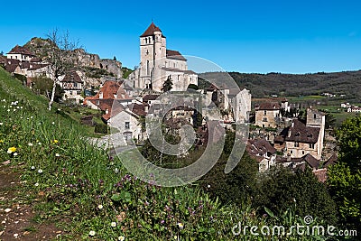 Saint Cirq Lapopie in Lot department , french village Stock Photo