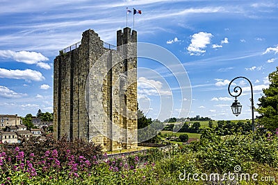 Saint Emilion - King's Tower in wine routes vineyard of bordeaux World Heritage site Stock Photo