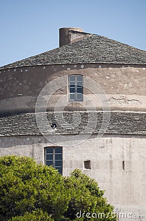 Saint Florent, San Fiorenzo, skyline, Citadel, Haute-Corse, Corsica, France, island, Europe Stock Photo