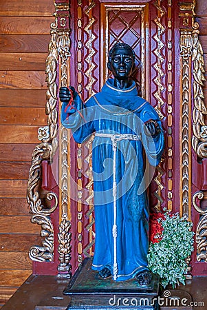 Saint Francis of Assisi statue in San Francisco church, Leon, Nicaragua Editorial Stock Photo