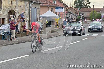 Saint Germain - Bourgogne Franche Comte - France - September 19, 2020 : Warren Barguil - Team Arkea Samsic places 14th overall Editorial Stock Photo