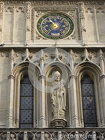 Saint Germain LÂ´Auxerrois Detail Paris Stock Photo