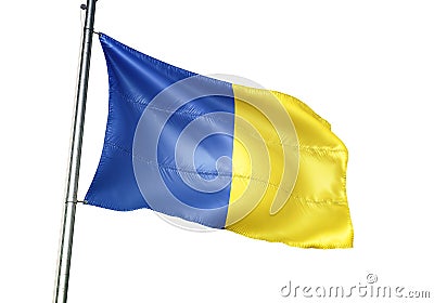 Saint-Ghislain of Belgium flag waving isolated on white background Cartoon Illustration