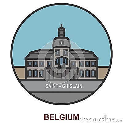 Saint-Ghislain. Cities and towns in Belgium Vector Illustration