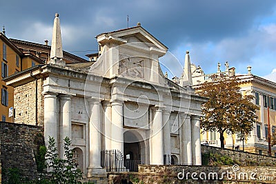 Saint Giacomo Gate, Bergamo, Italy Stock Photo