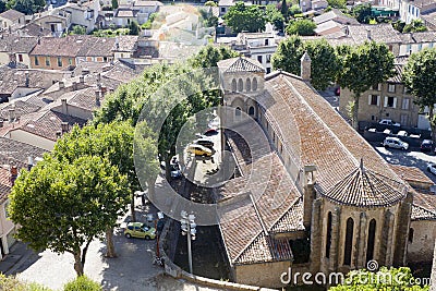 Saint Gimer church view from above in Carcassonne Stock Photo