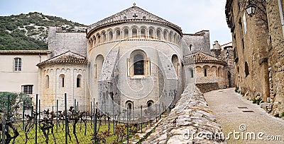 Saint-Guilhem-le-dÃ©sert. Gellone abbey. French medieval village. South of France. UNESCO world heritage. Stock Photo