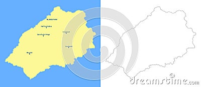 Saint Helena island map - cdr format Vector Illustration