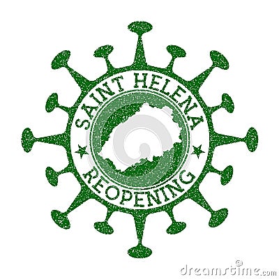 Saint Helena Reopening Stamp. Vector Illustration