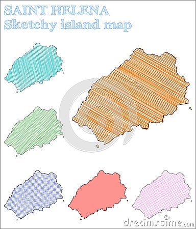 Saint Helena sketchy island. Vector Illustration