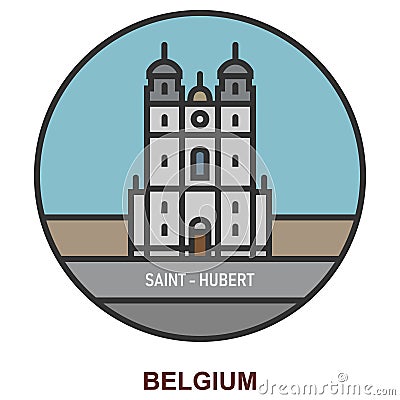 Saint-Hubert. Cities and towns in Belgium Vector Illustration