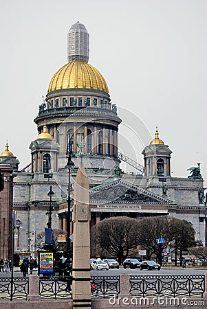 Saint Isaak church in Saint-Petersburg, Russia. Editorial Stock Photo